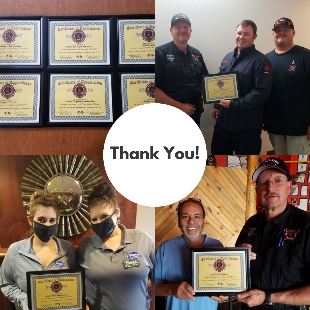 Certificates of Appreciation