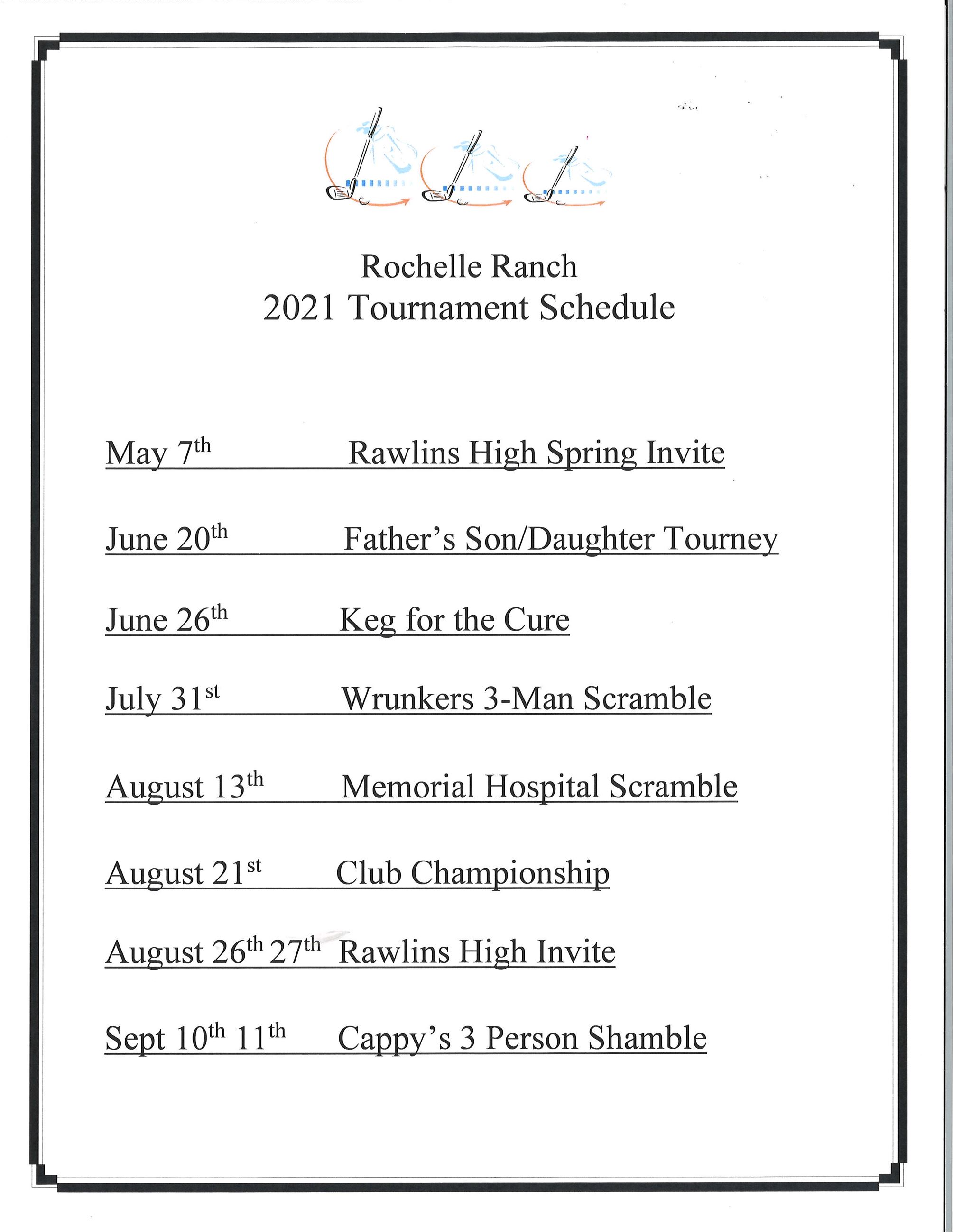 tournament schedule