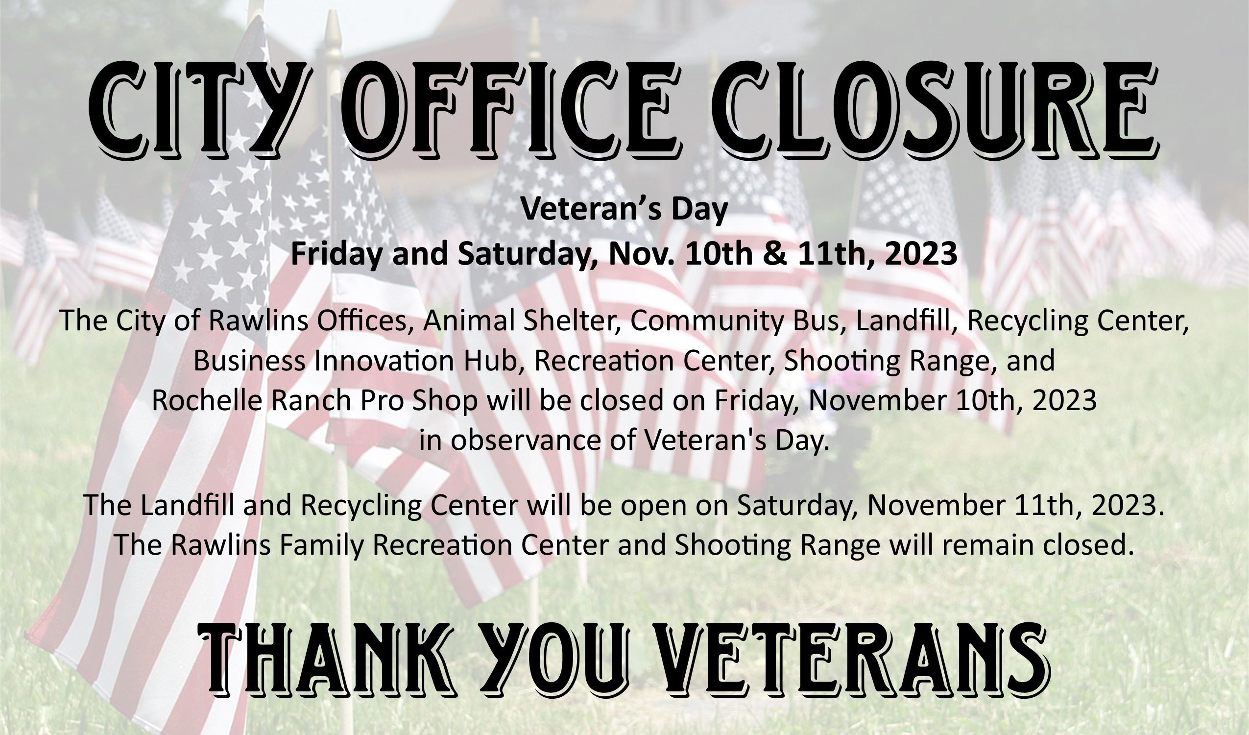 Veterans Day Closure