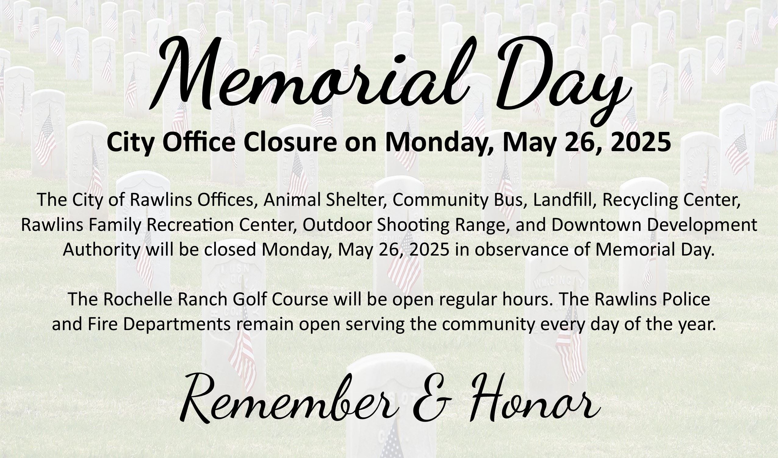 05 Memorial Day Closure - Current Year