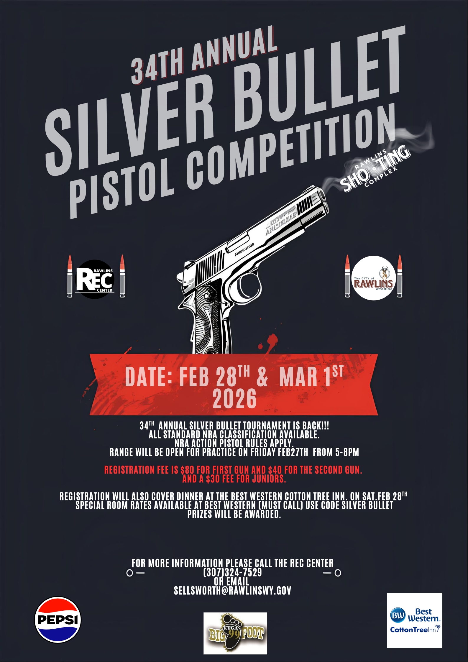 34th Annual Silver Bullet Pistol Competition Poster - Design 1 (8)