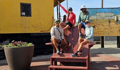 1 - Continental Divide Trail Hikers enjoying Depot Park in Downtown Rawlins, Wyoming