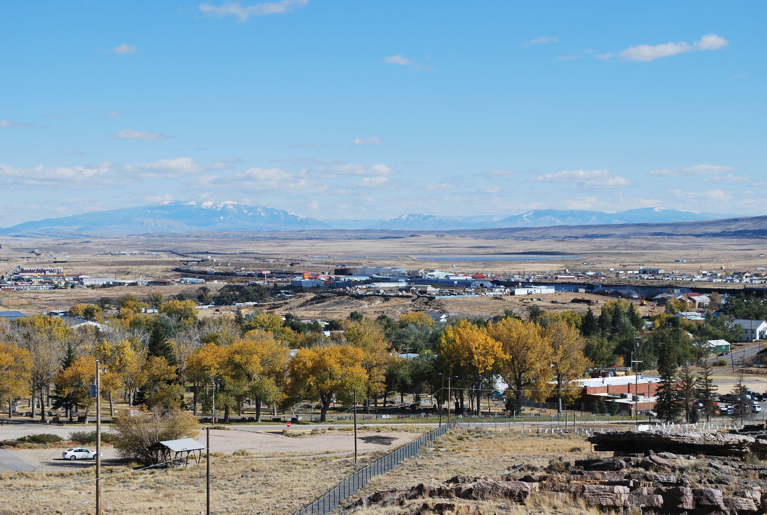 5 - View from the Uplift Looking East as the Railroad and Highway Come Into Town, courtesy of Discov